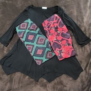 2 Lularoe leggings and Larace top